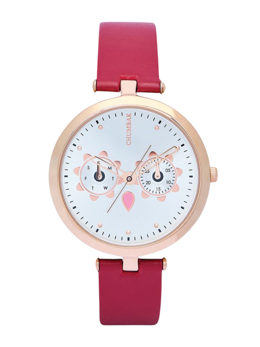 

Chumbak Women Hoot Leather Strap Watch Maroon Strap 8907605138836