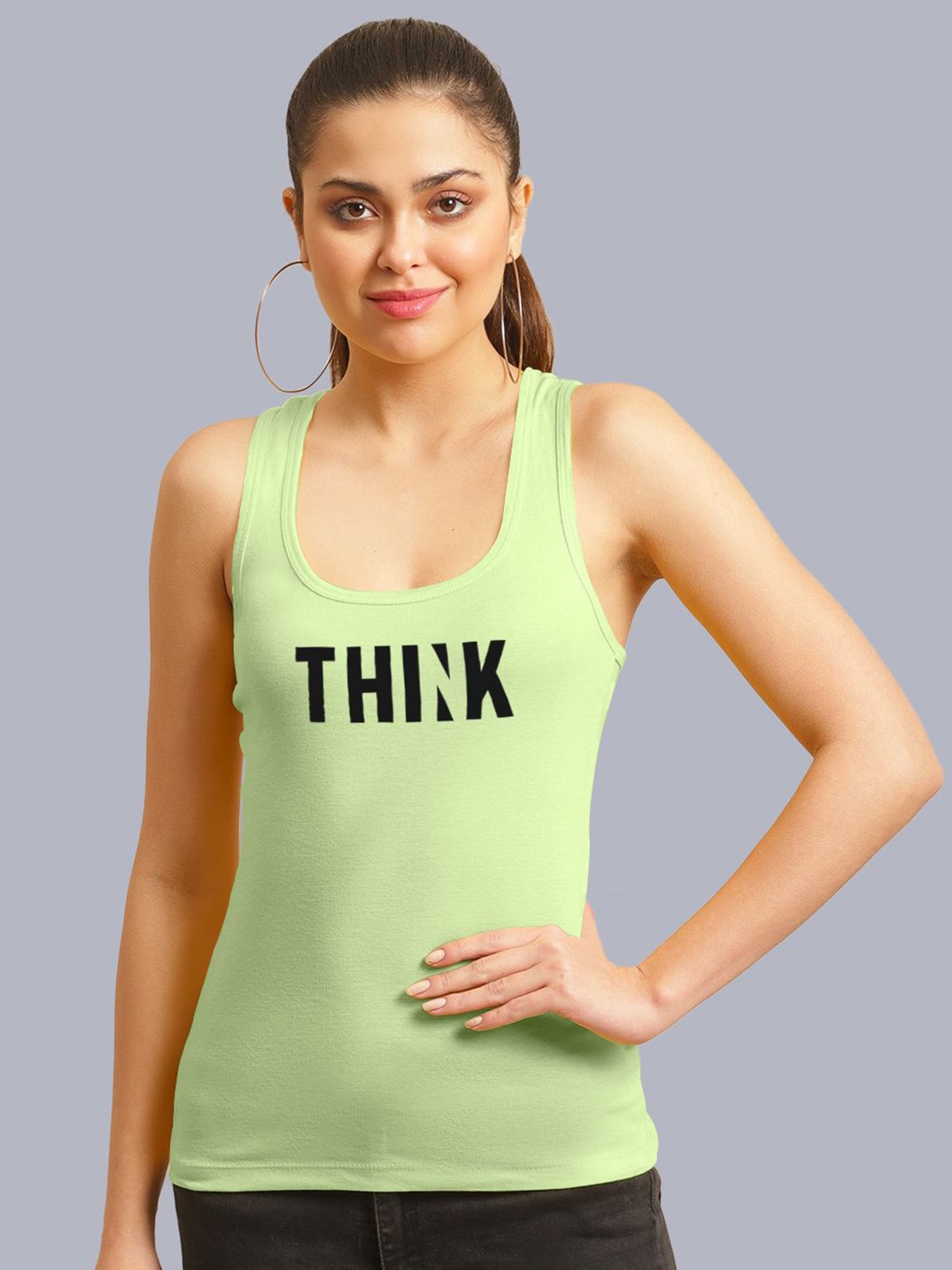 

FBAR Print Cotton Tank Top, Sea green