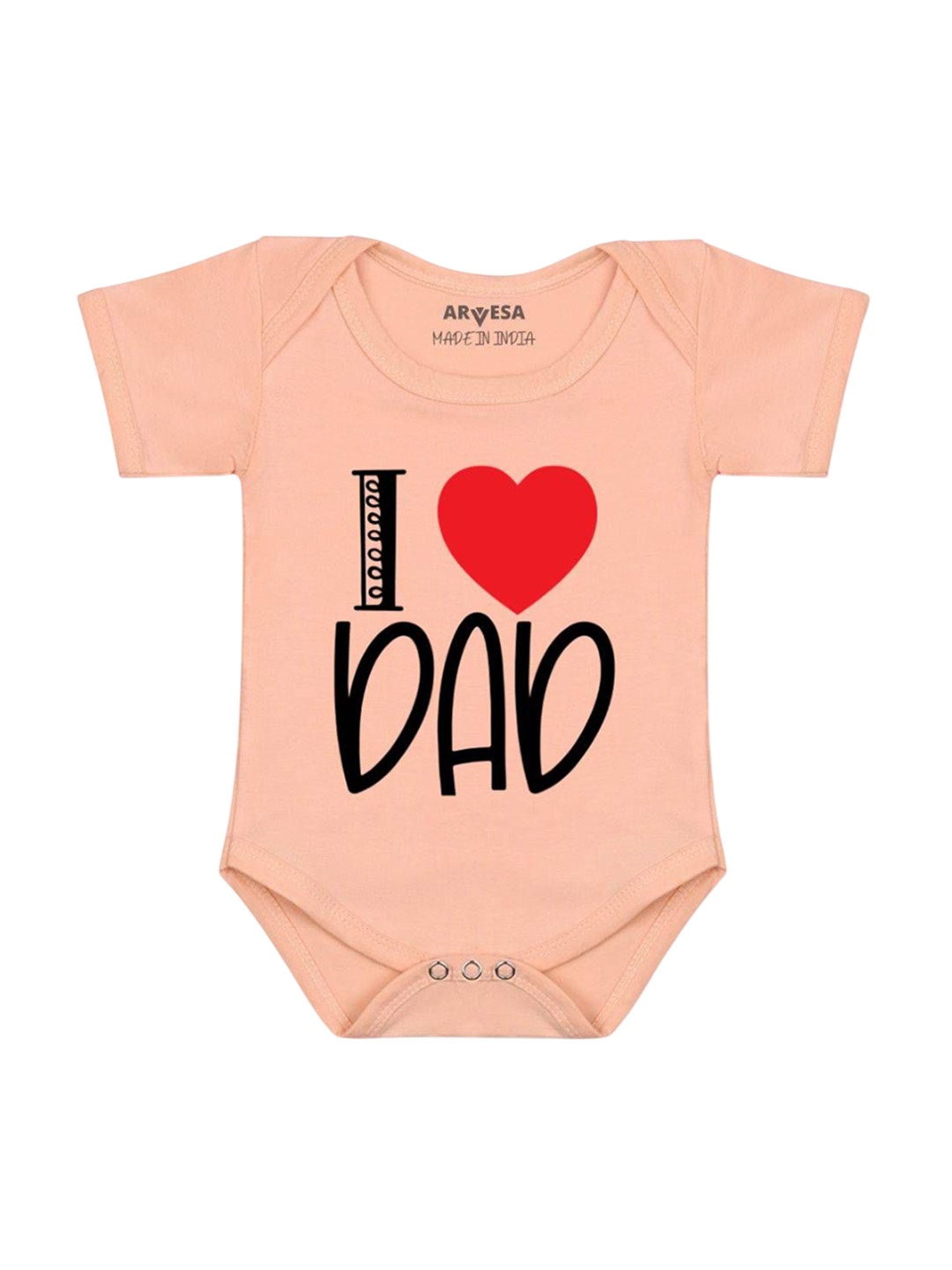 

Arvesa Kids I Love Dad Printed Cotton Romper, Peach