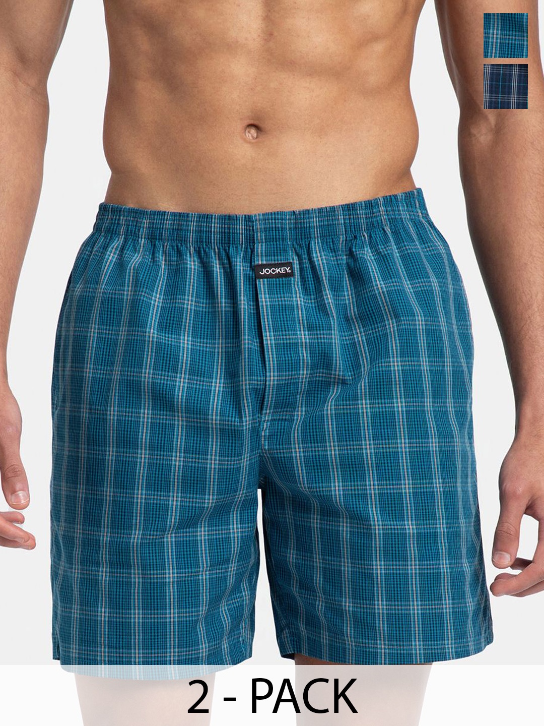 

Jockey Men Checked Technology Shorts, Navy blue