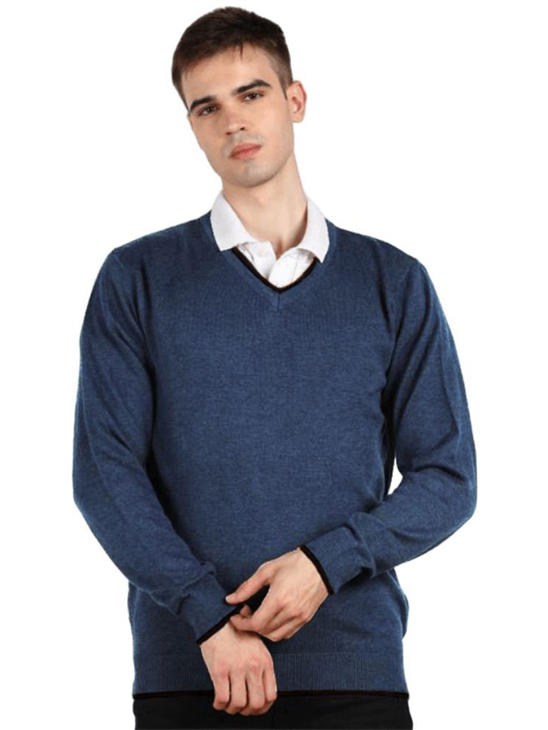 

BAESD Men Woollen Pullover, Blue