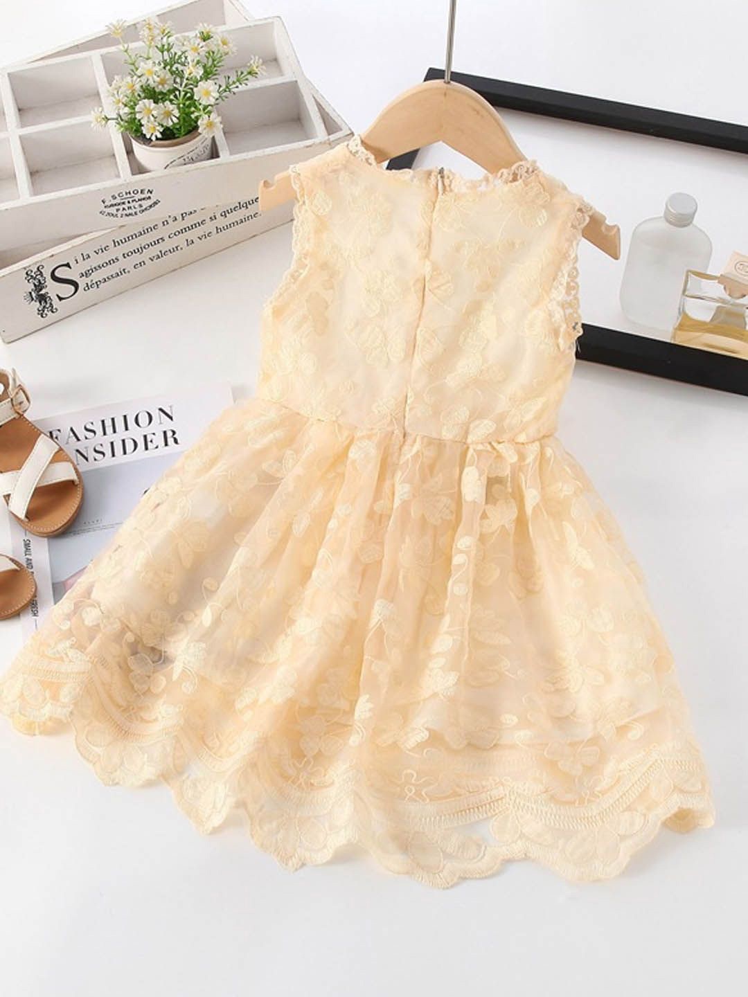 

Xsole Fit & Flare Dress, Beige