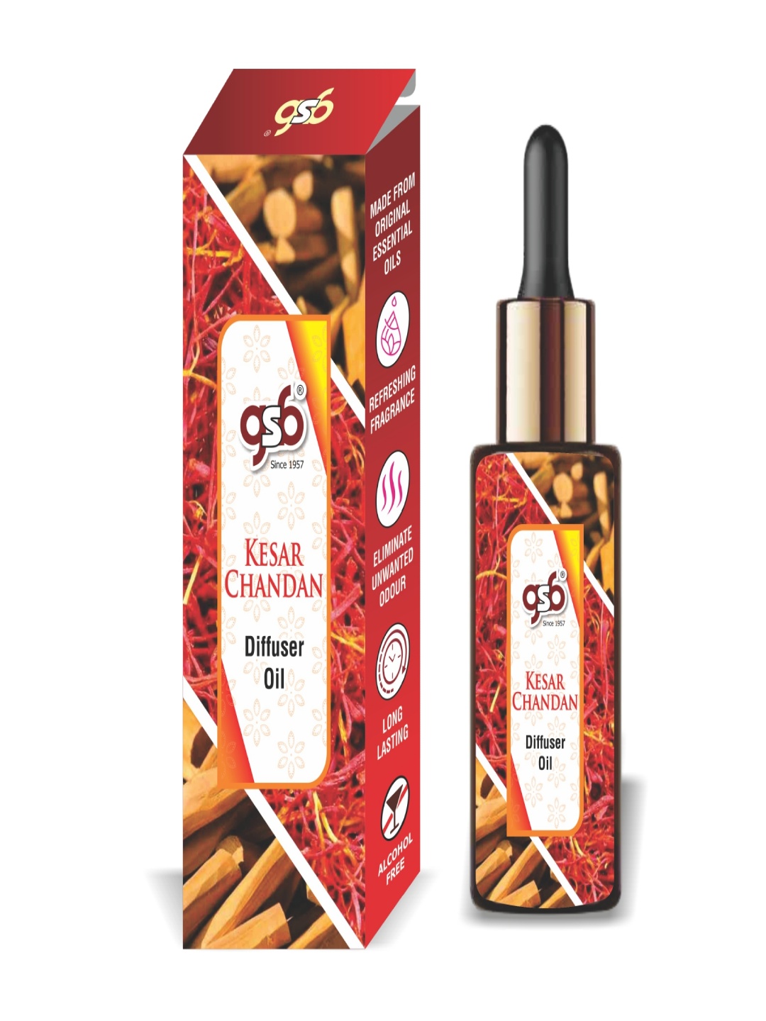 

GSB Transparent Kesar Chandan Diffuser Oil - 15 ml