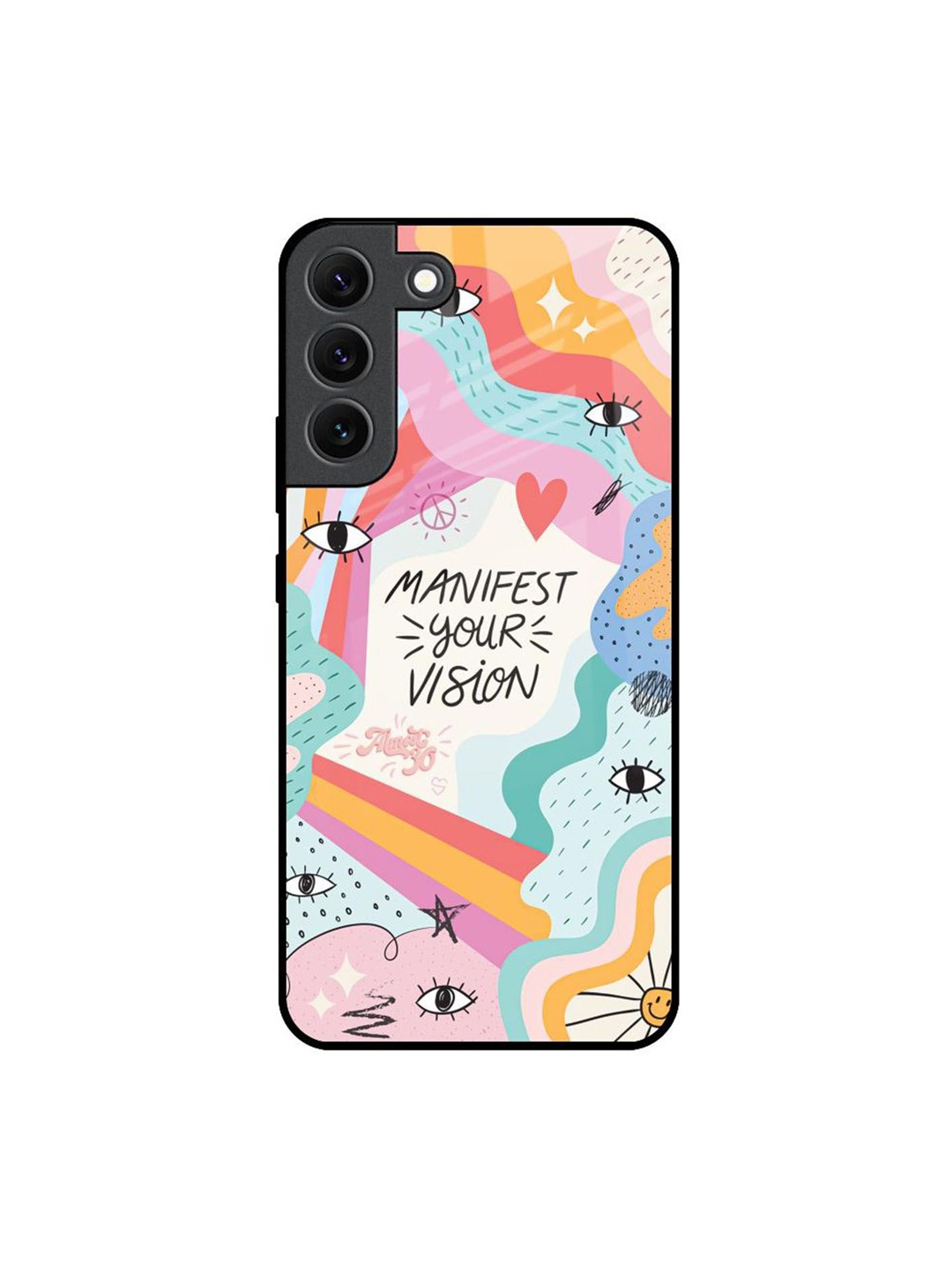 

QRIOH Quirky Printed Samsung Galaxy S22 Back Case Mobile Accessories, White