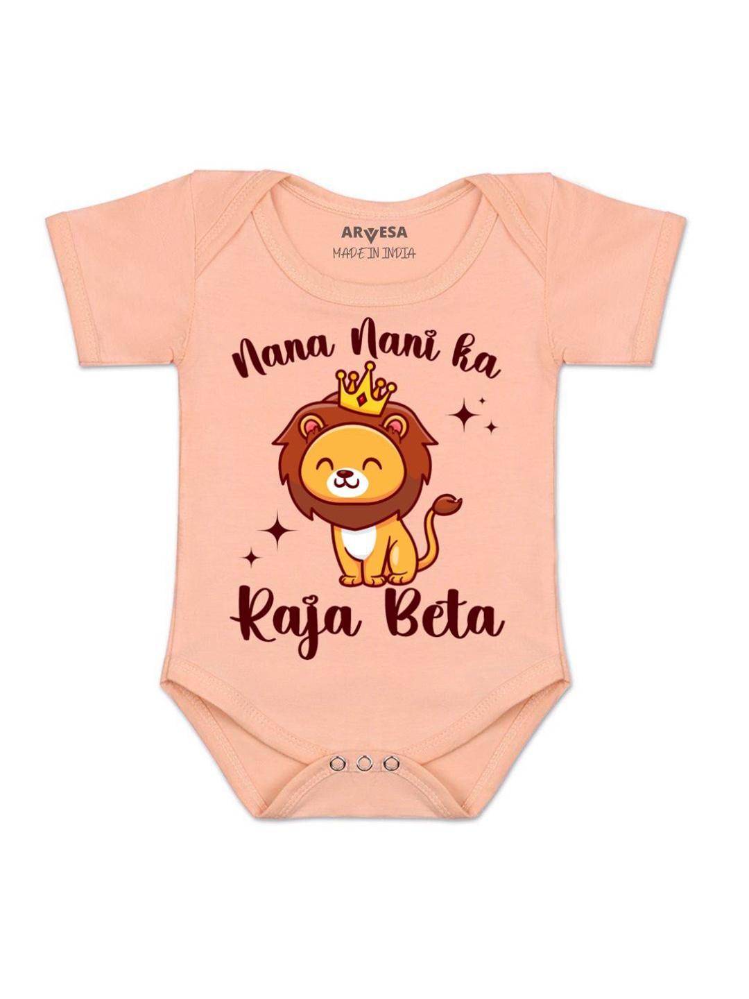 

Arvesa Kids Printed Romper, Peach
