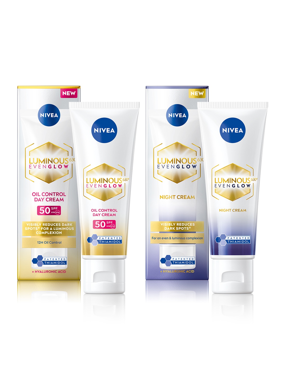 

Nivea Luminous Even Glow Day & Night Cream Combo - 40 ml each, White