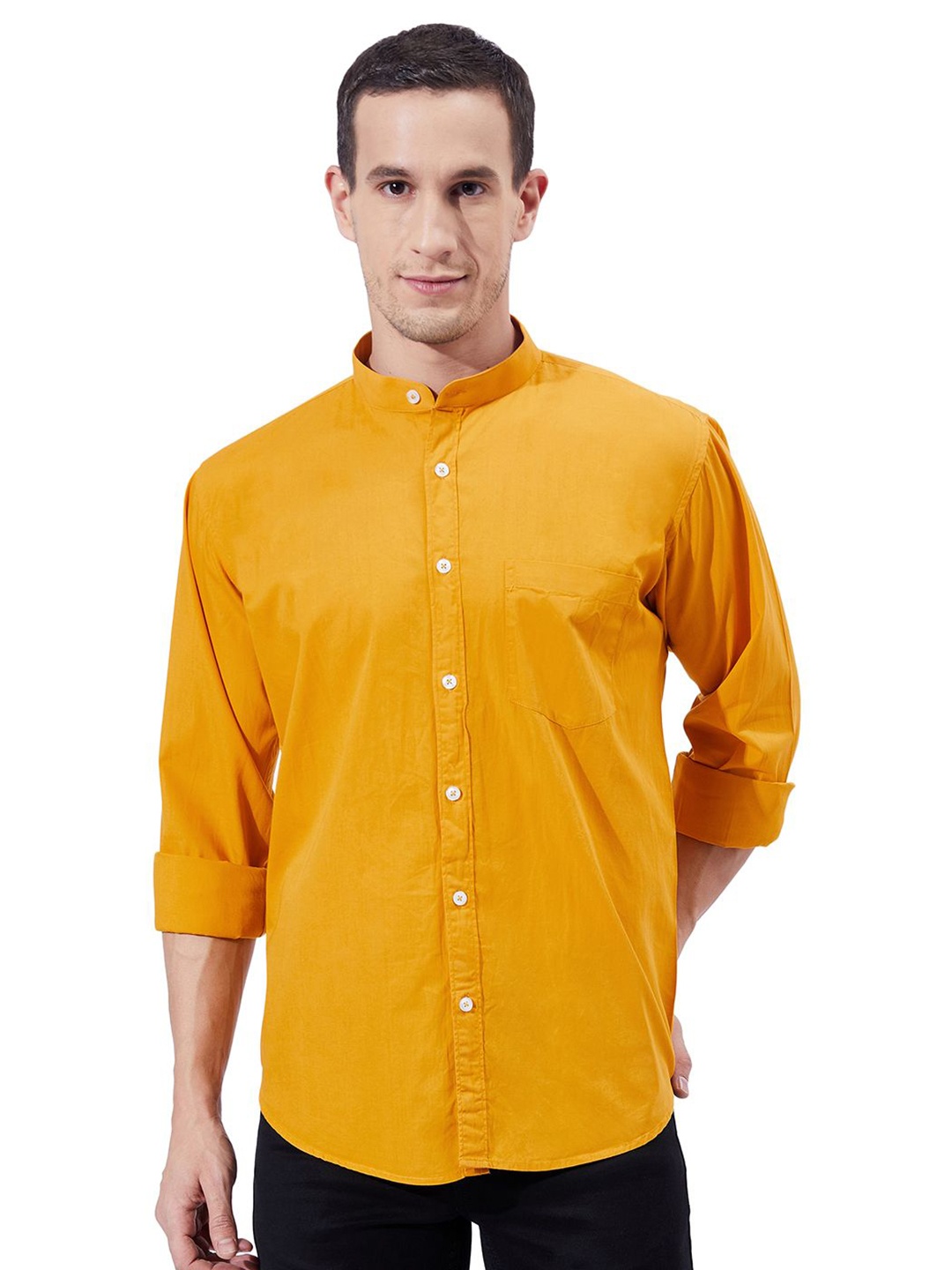 

Ben Martin Men Standard Slim Fit Opaque Casual Shirt, Mustard