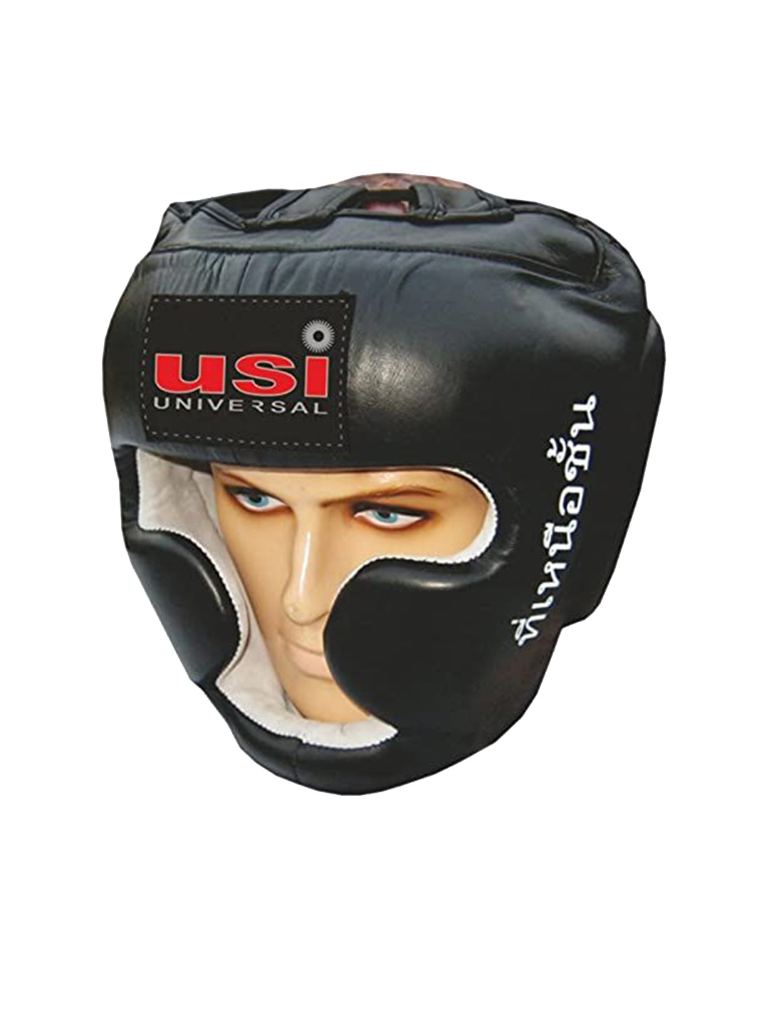 

USI UNIVERSAL THE UNBEATABLE Boxing Headguard, 8002 Muay Thai Head Guard, Black