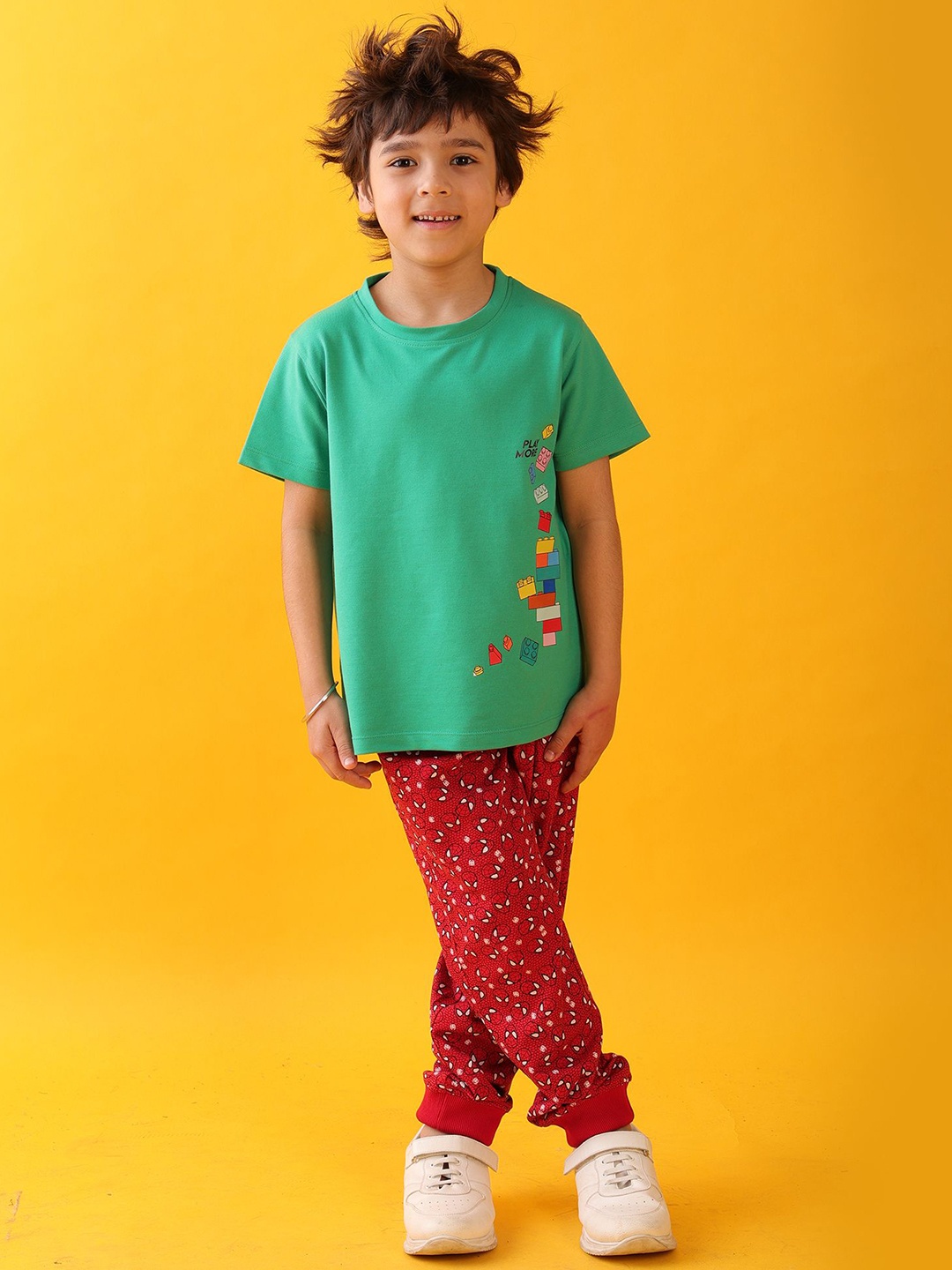 

Anthrilo Boys Play More Spider Summer Jogger Set, Green