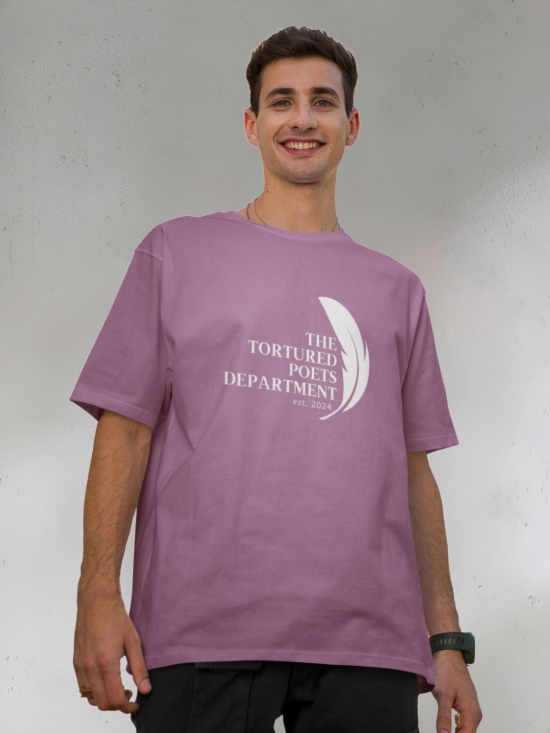 

Broke Memers Men Typography Printed Round Neck Oversized T-shirt, Purple
