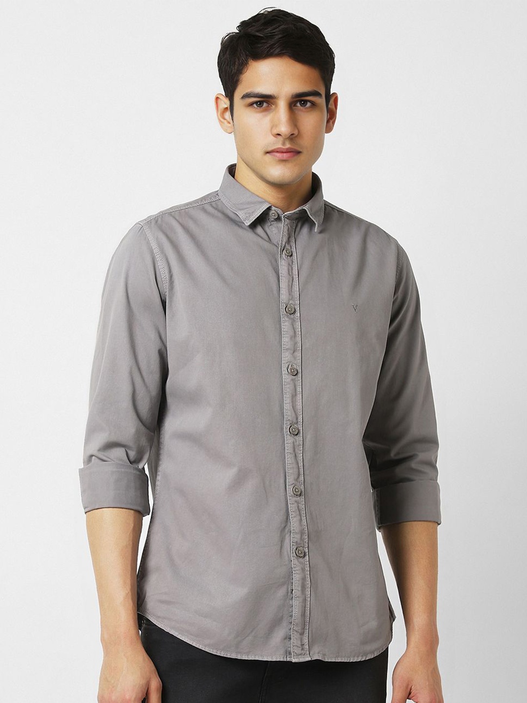 

VAN HEUSEN DENIM LABS Men Slim Fit Opaque Casual Shirt, Grey