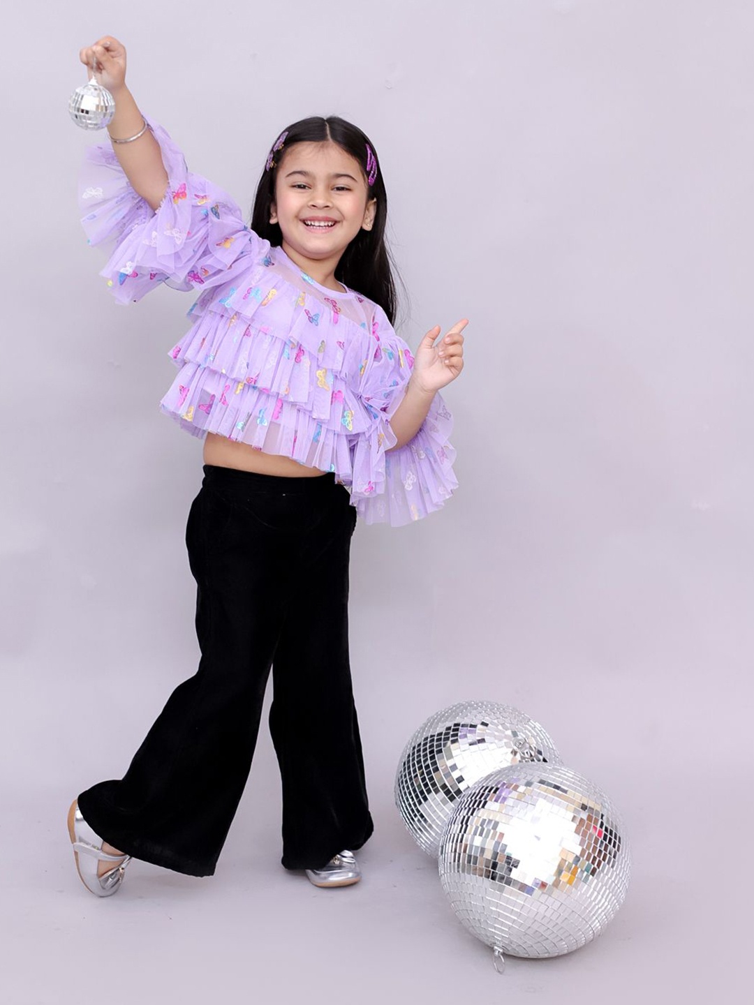 

LIL DRAMA Print Layered Top, Lavender