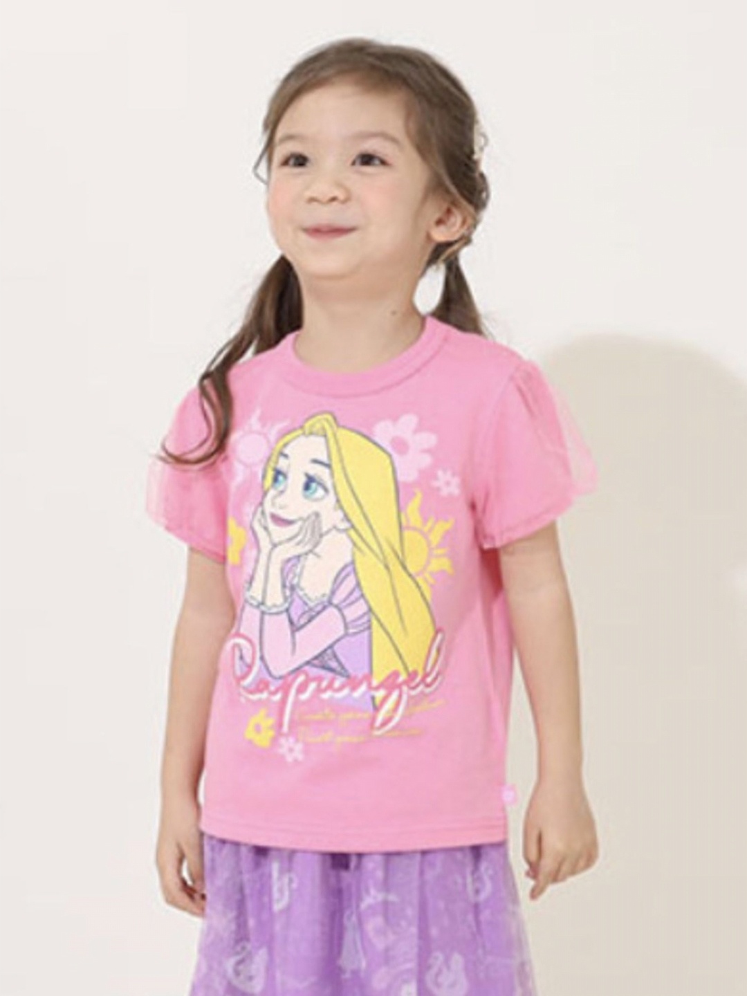 

LULU & SKY Girls Graphic Printed Round Neck Cotton T-shirt, Pink