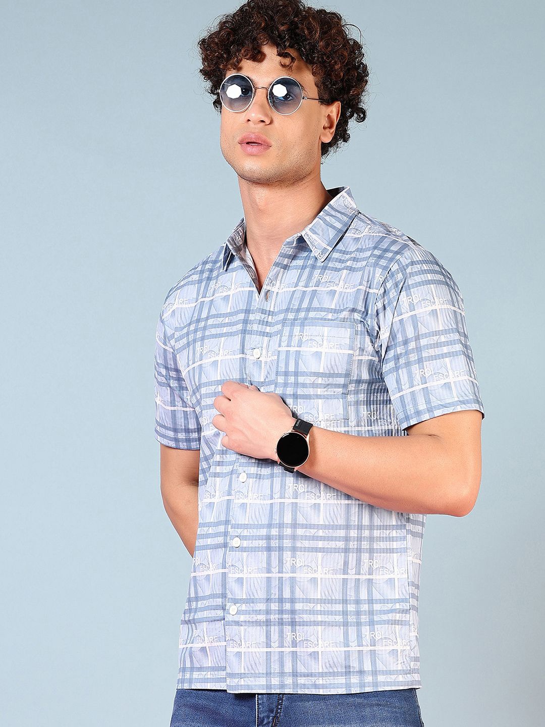 

V-Mart Men Opaque Casual Shirt, Blue