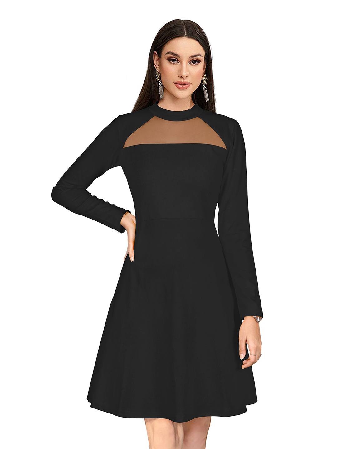 

S.K.C Fit & Flare Dress, Black