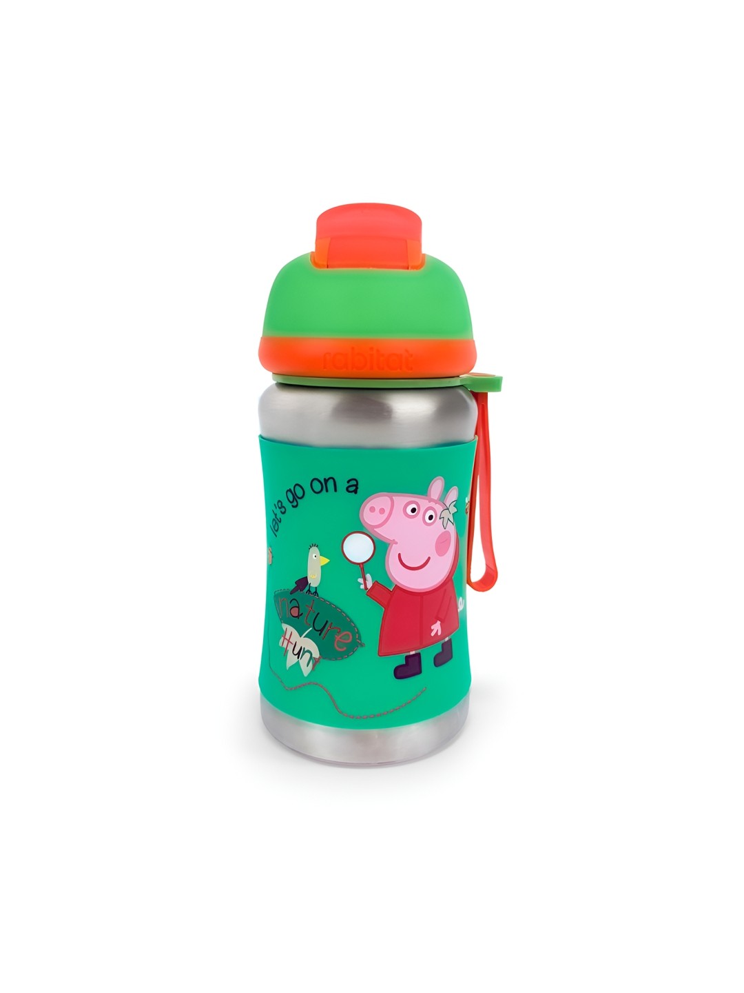 

Rabitat Green and Orange Peppa Pig Printed Stainless Steel Water Bottle 350 ml