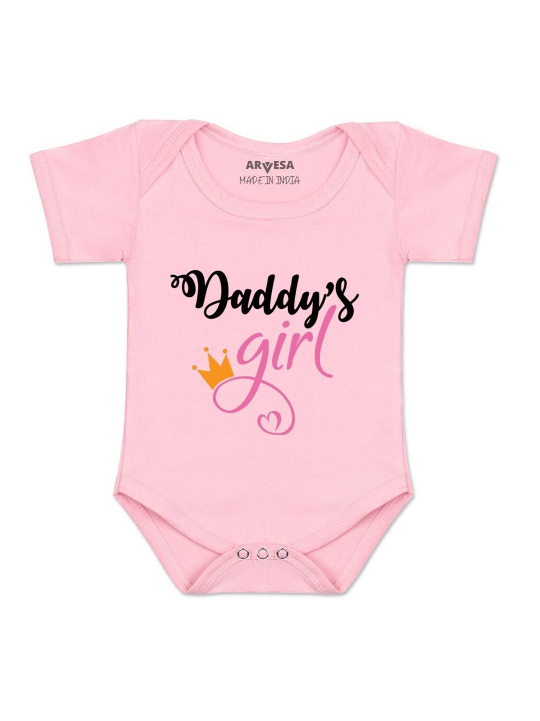 

Arvesa Kids Daddy Girl Printed Romper, Pink