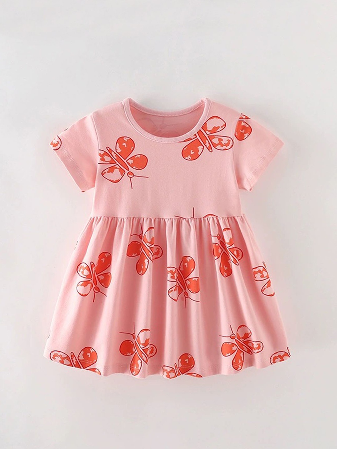 

LULU & SKY Floral Print Fit & Flare Dress, Pink