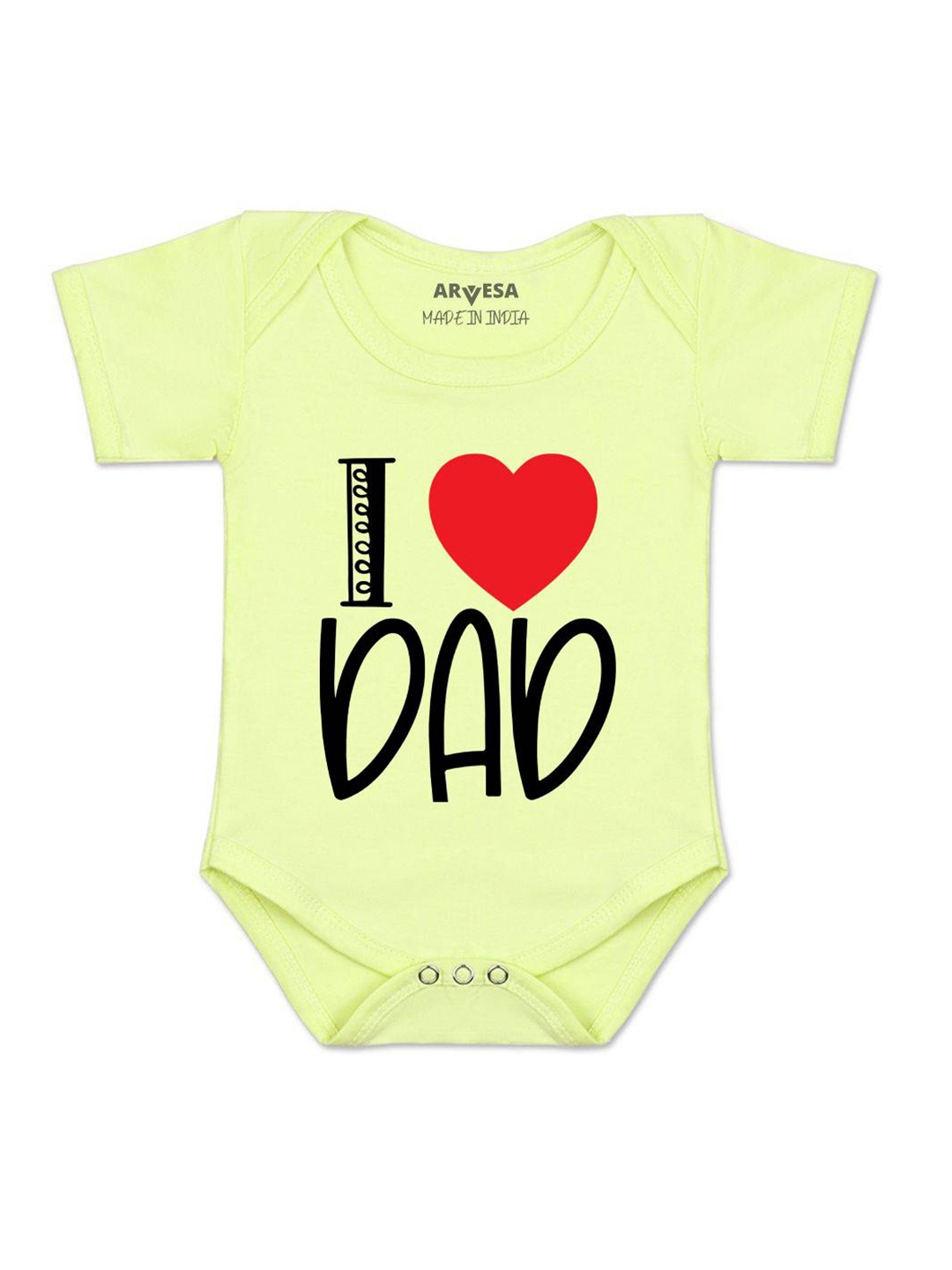 

Arvesa Kids I Love Dad Printed Romper, Yellow