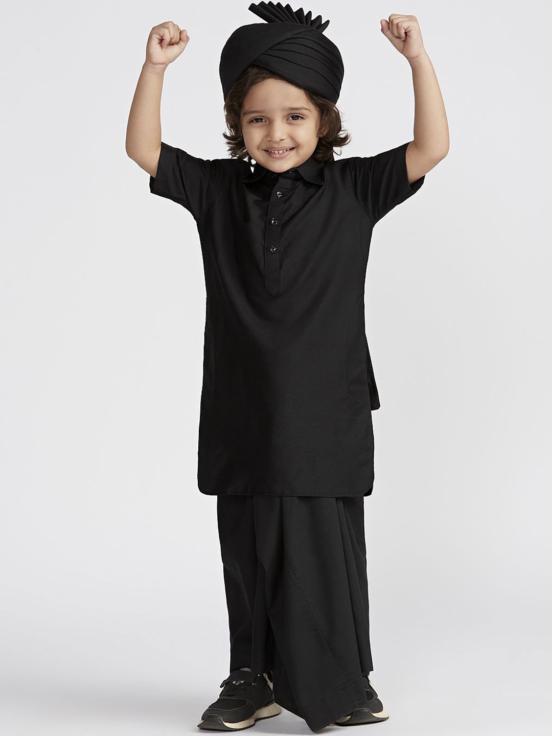 

VASTRAMAY Boys Regular Kurta, Black