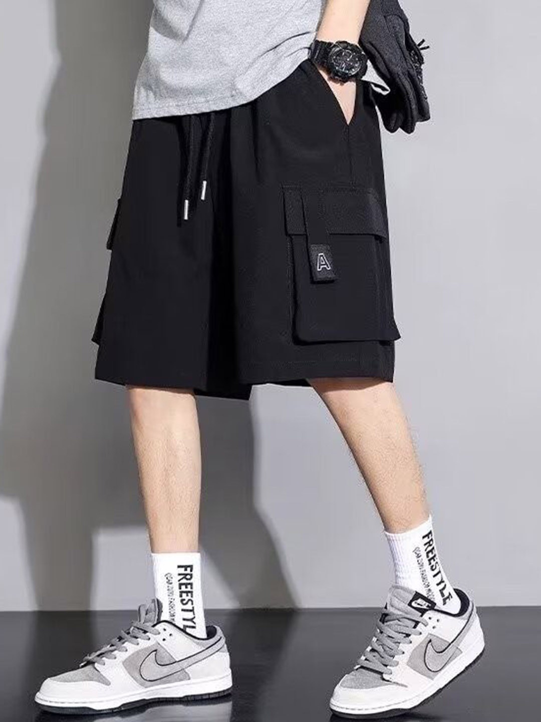 

StyleCast Men Cargo Shorts, Black