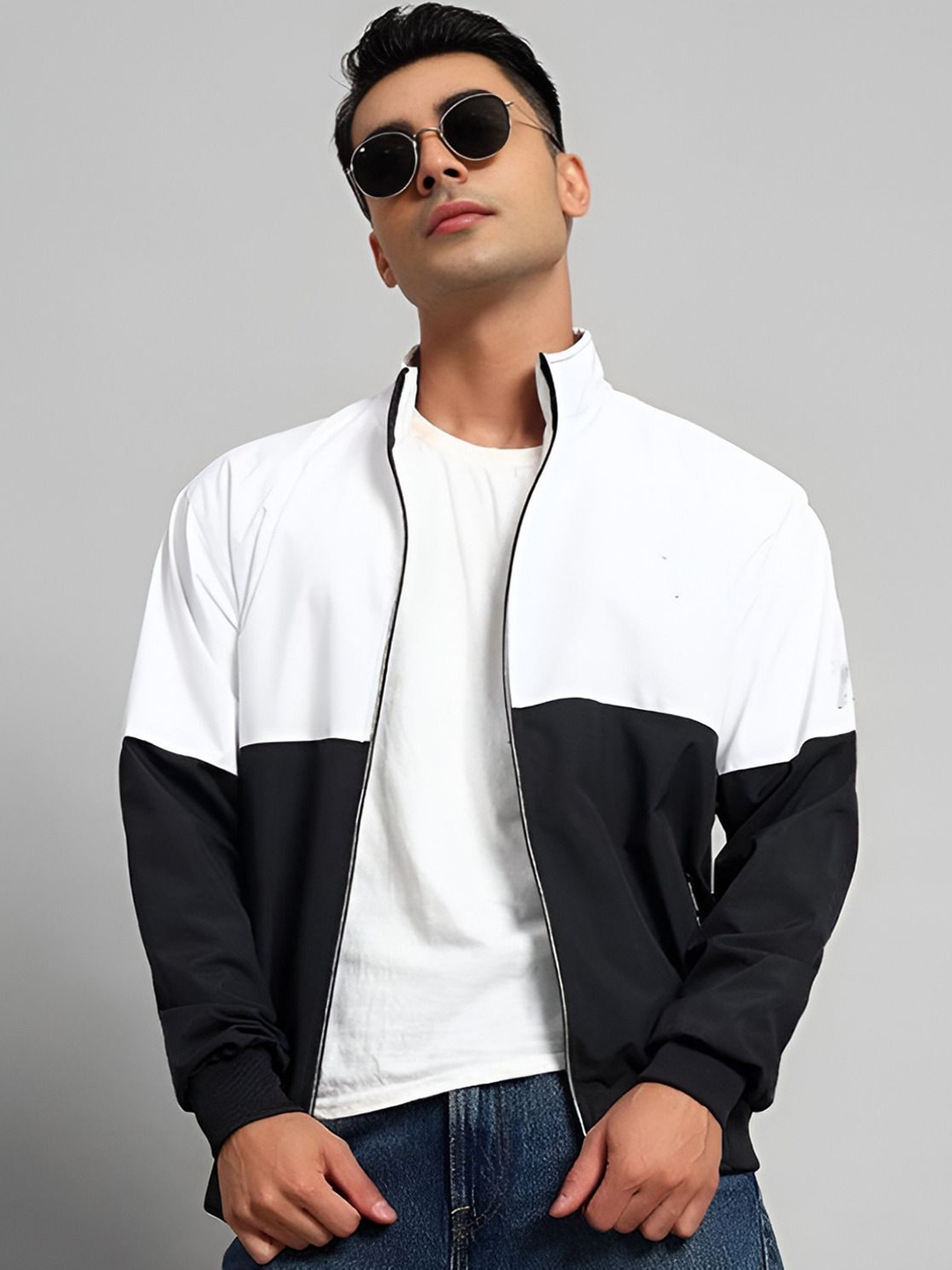 

MAYKR Men Colourblocked Polyester Lightweight Bomber Jacket, Multi