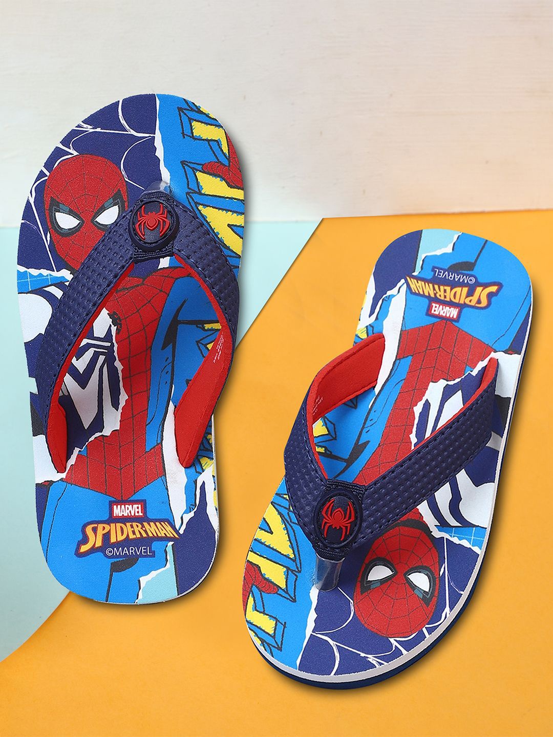 

Kids Ville Boys Spiderman Printed Thong Flip-Flops, Navy blue