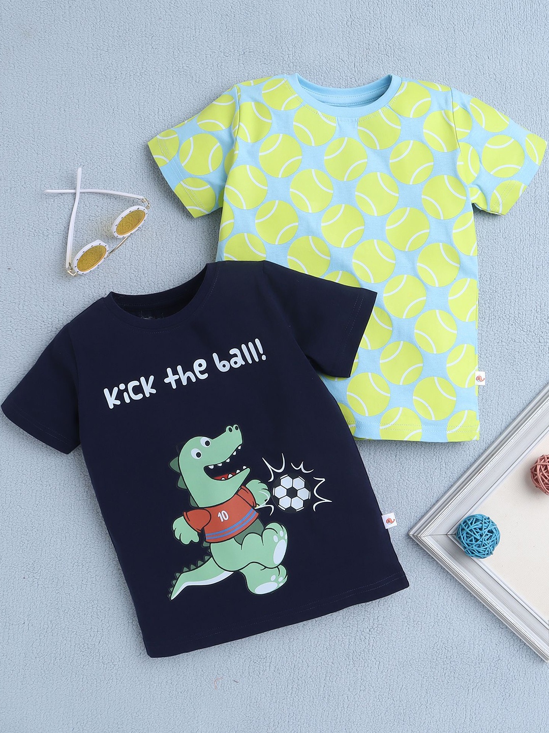 

BUMZEE Boys 2 Printed T-shirt, Navy blue