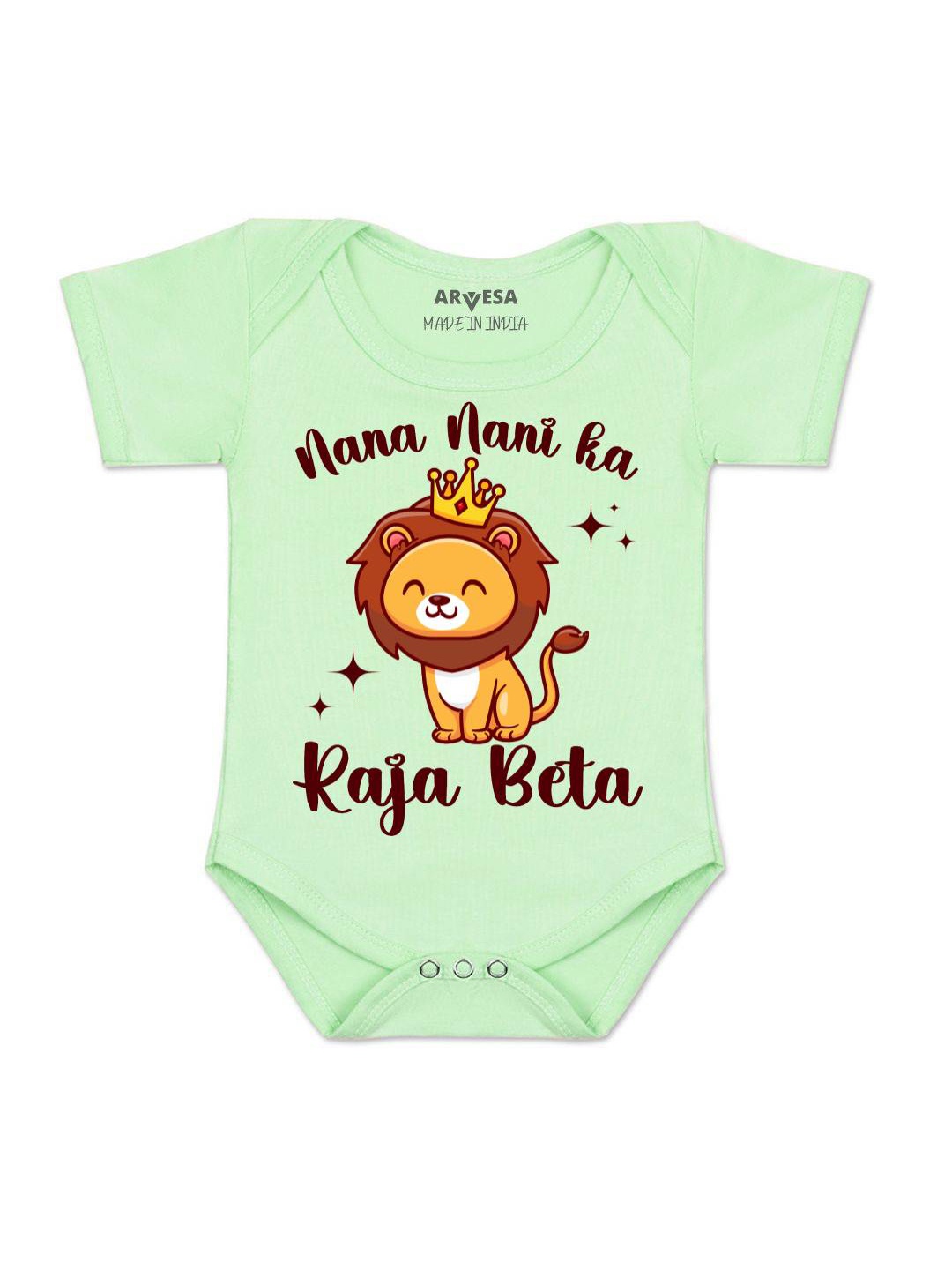 

Arvesa Kids Nana Nani Raja Beta Printed Romper, Green