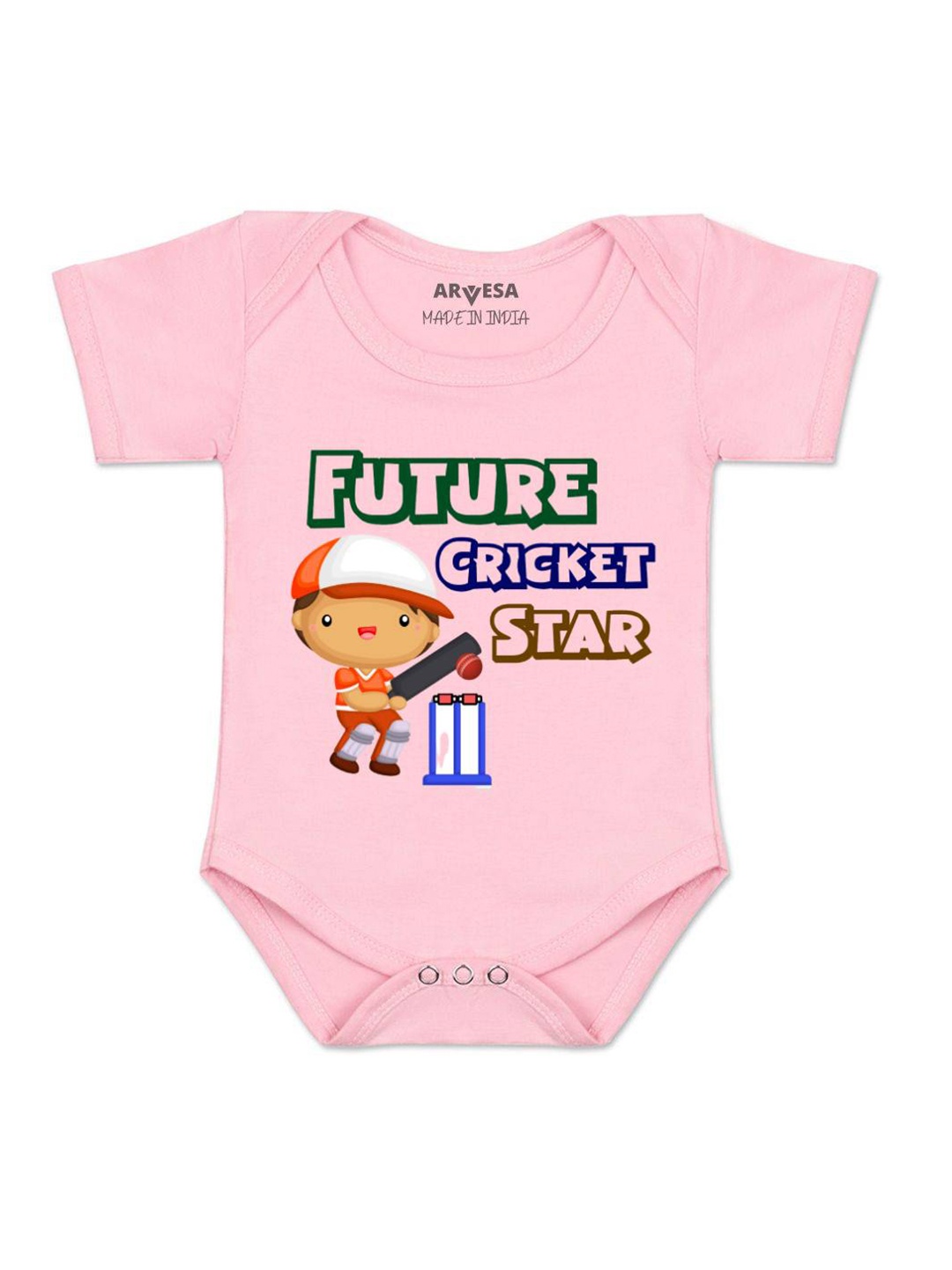 

Arvesa Future Cricket Star Printed Romper, Pink