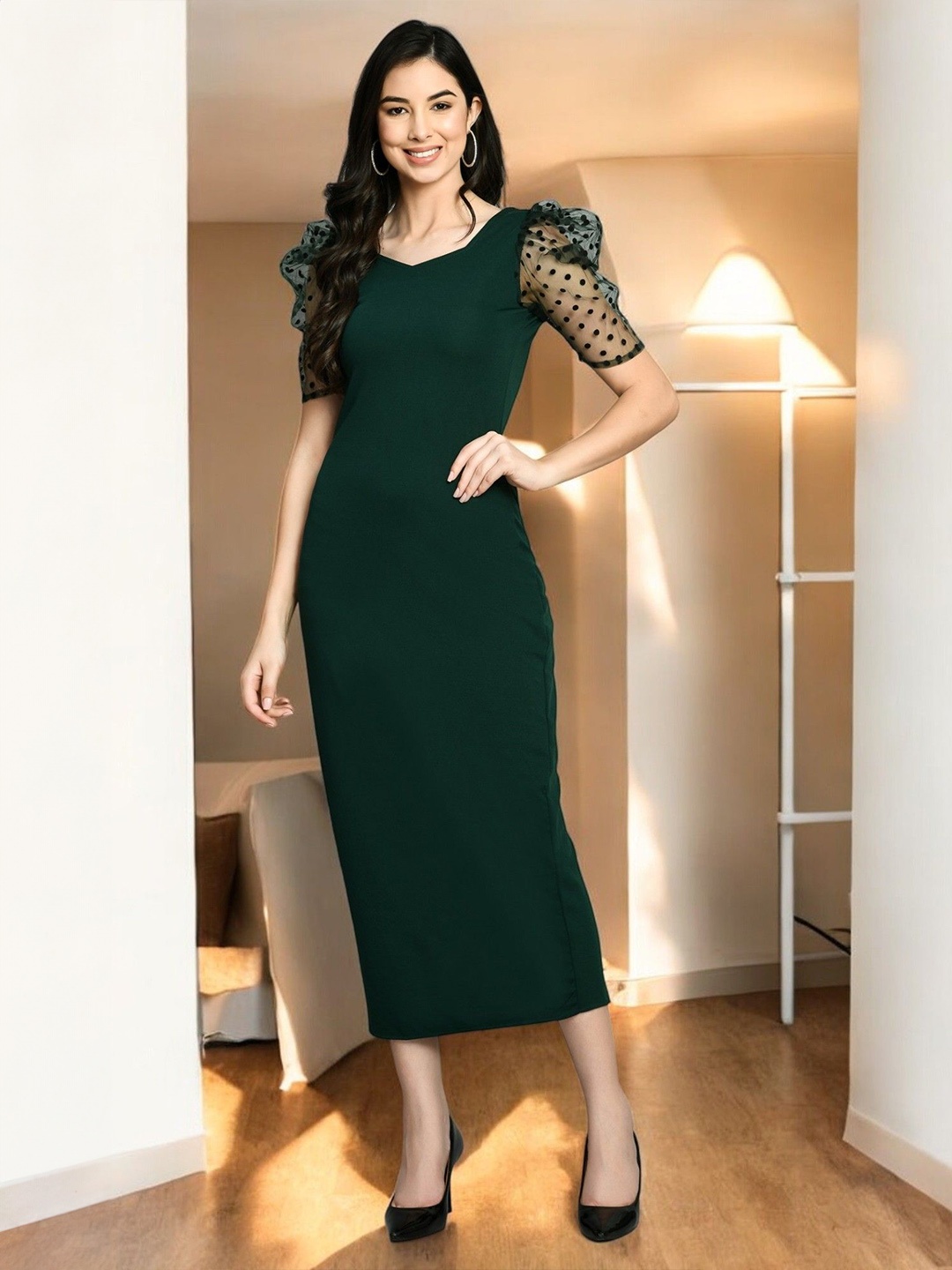 

ZEUGEN Bodycon Dress, Green