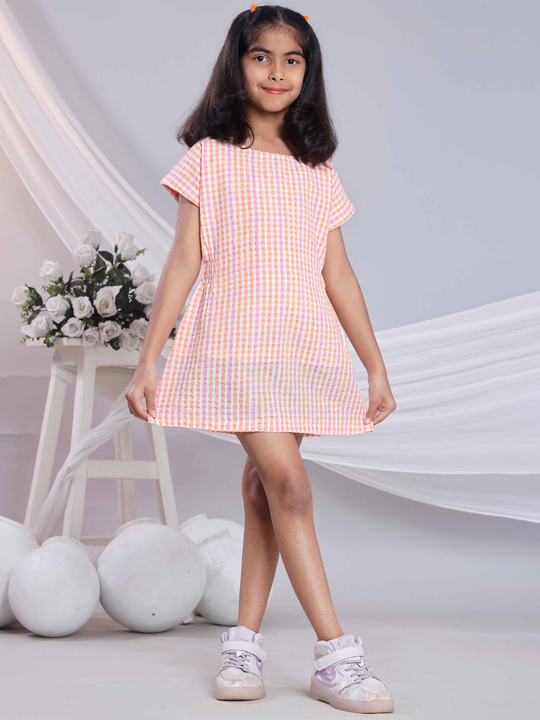 

misbis Print Fit & Flare Dress, Orange