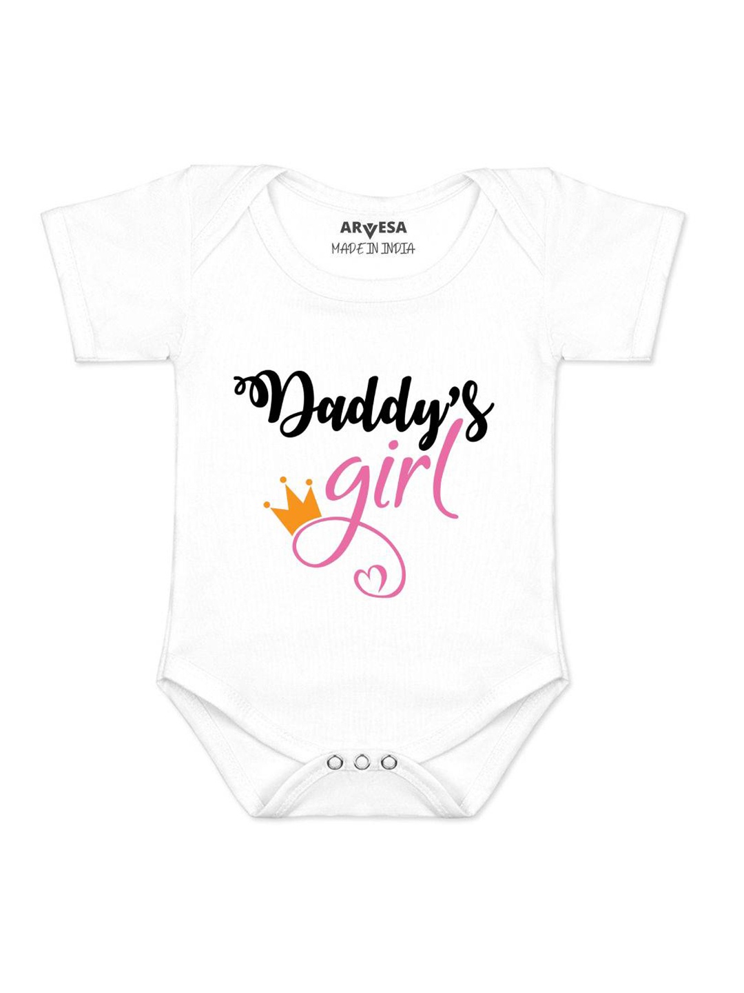 

Arvesa Kids Daddy Girl Printed Romper, White