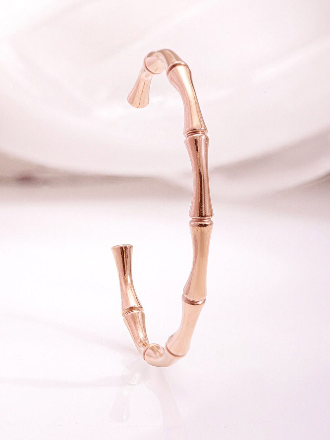 

Rubans Rose Gold Plated Stainless Steel Tarnish Free Waterproof Demi-Fine Bamboo Bracelet