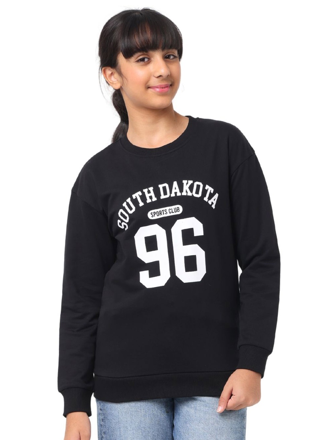 

Nuego Girls Printed Sweatshirt, Black