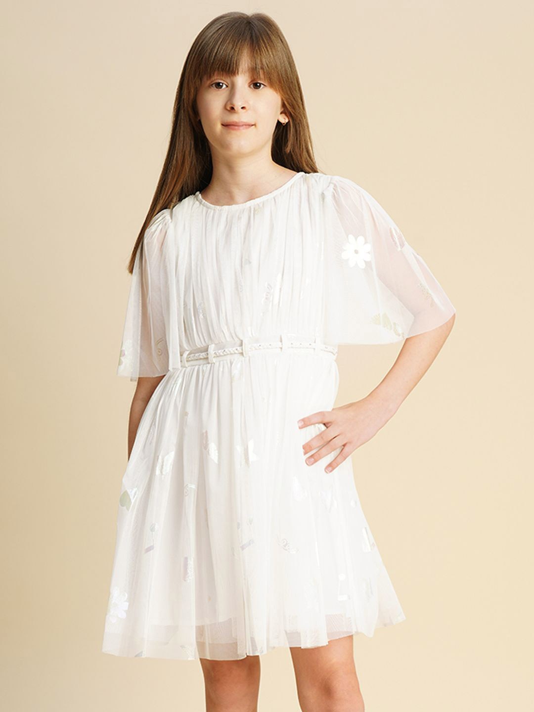 

Vero Moda Cape Sleeve A-Line Mini Dress, White