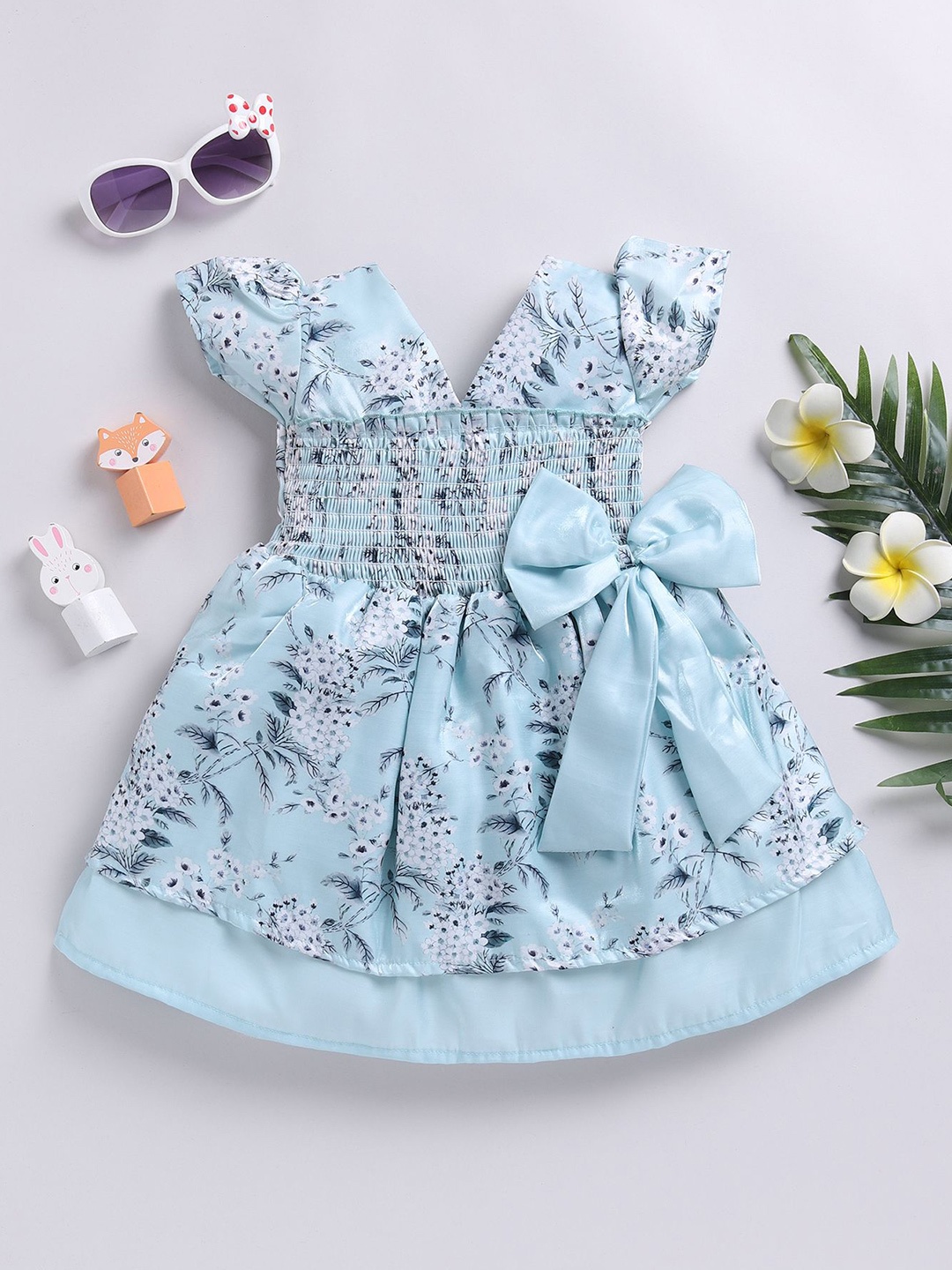 

MIMINO Floral Fit & Flare Dress, Blue