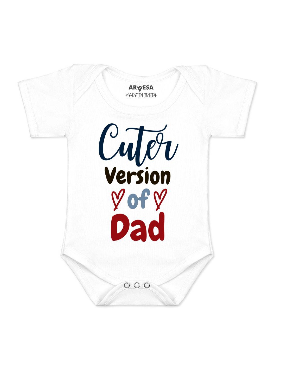 

Arvesa Kids Cuter Version Of Dad Printed Romper, White