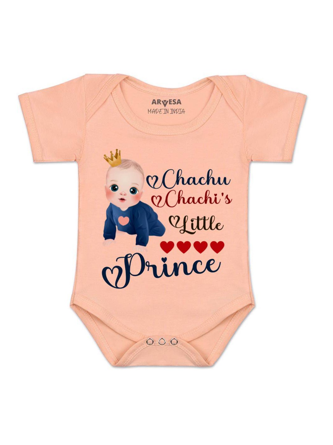 

Arvesa Kids Printed Romper, Peach