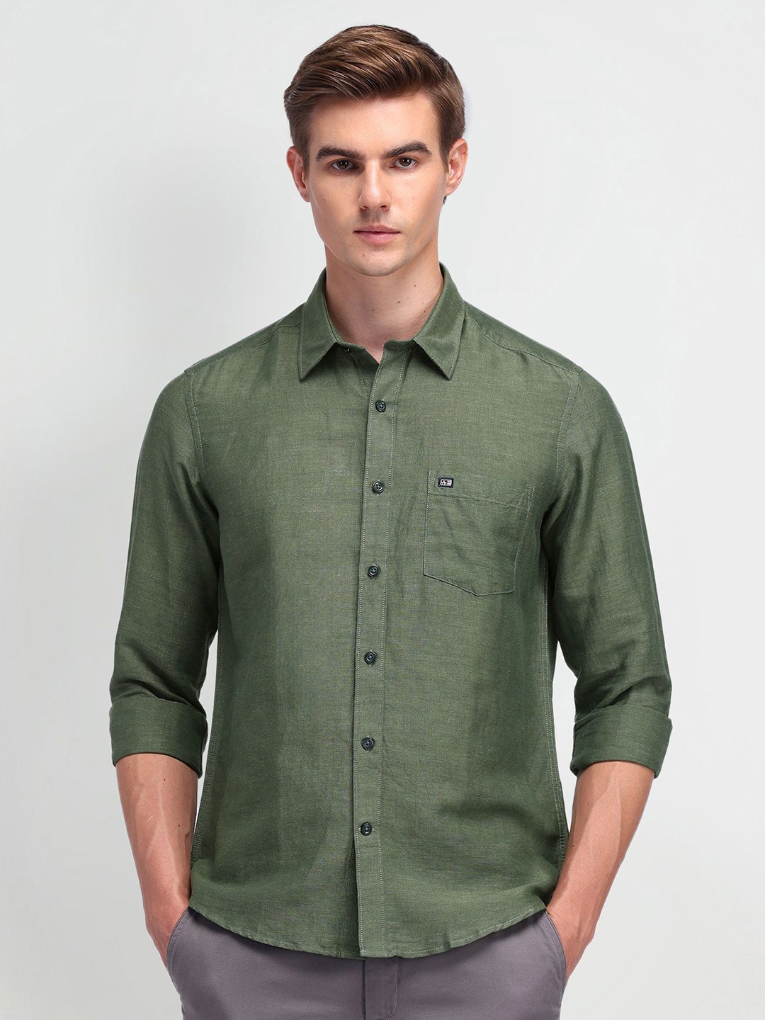 

Arrow Sport Men Slim Fit Opaque Casual Shirt, Green
