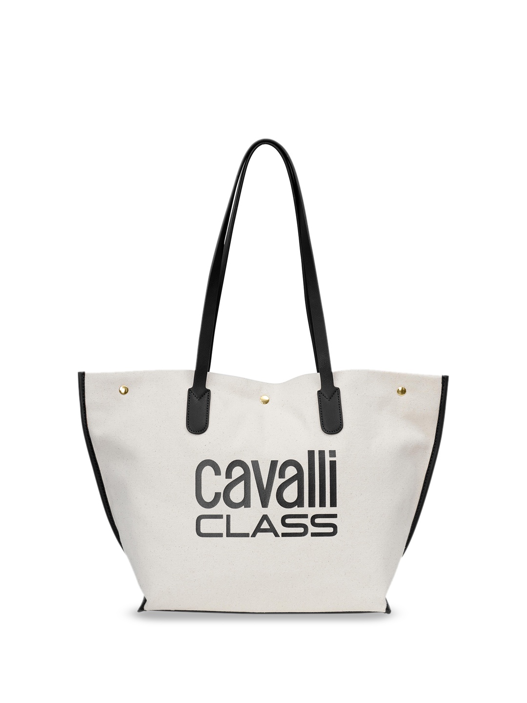 

Cavalli Class Structured Tote Bag with Applique, Black