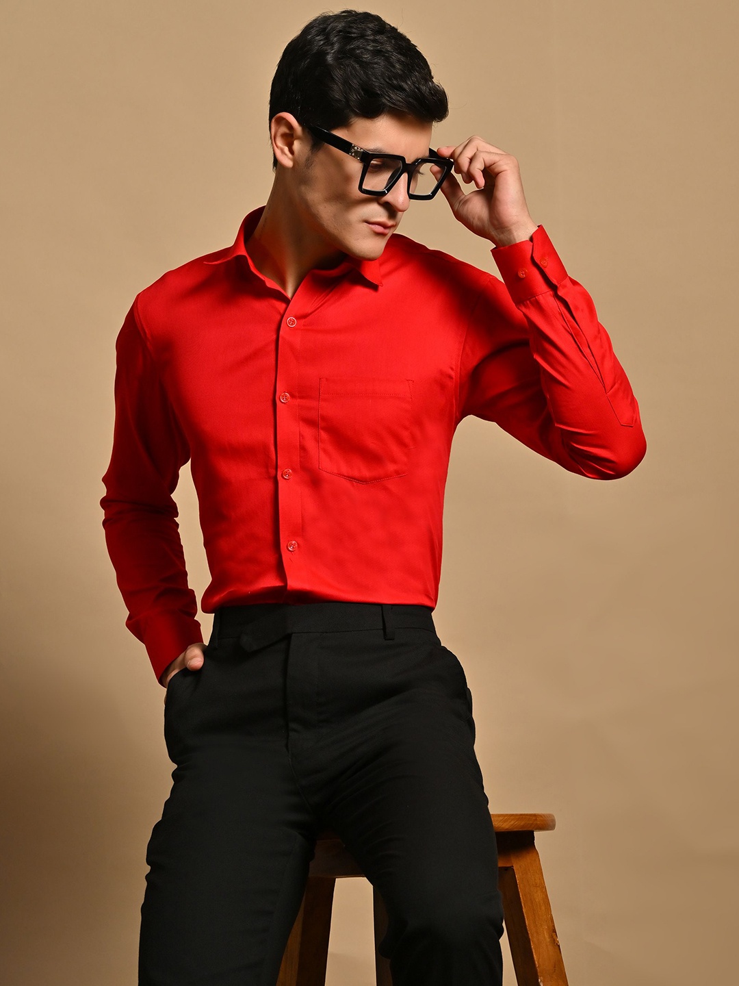 

BRUTTLYN Men Standard Opaque Casual Shirt, Red