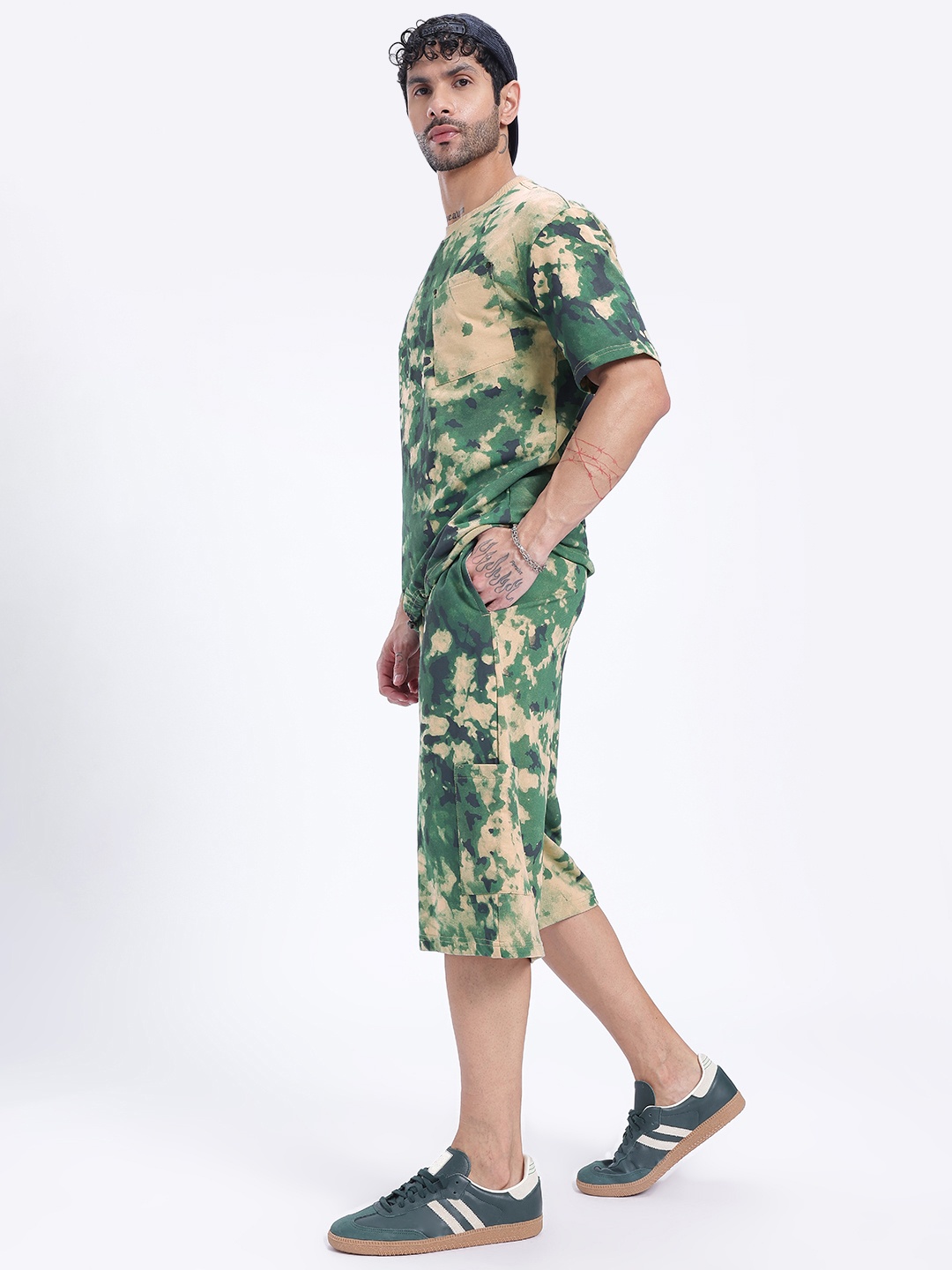 

glitchez Cozy Crew Tie & Dye Oversized Co-Ords, Green