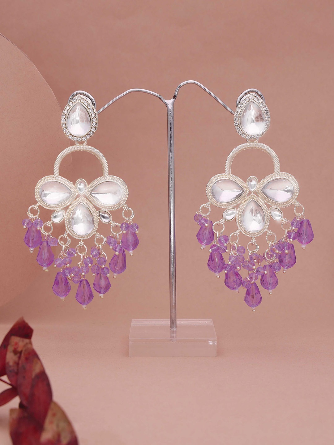 

Lyriss Gold-Plated Artificial Beaded Contemporary Shaped Jhumkas