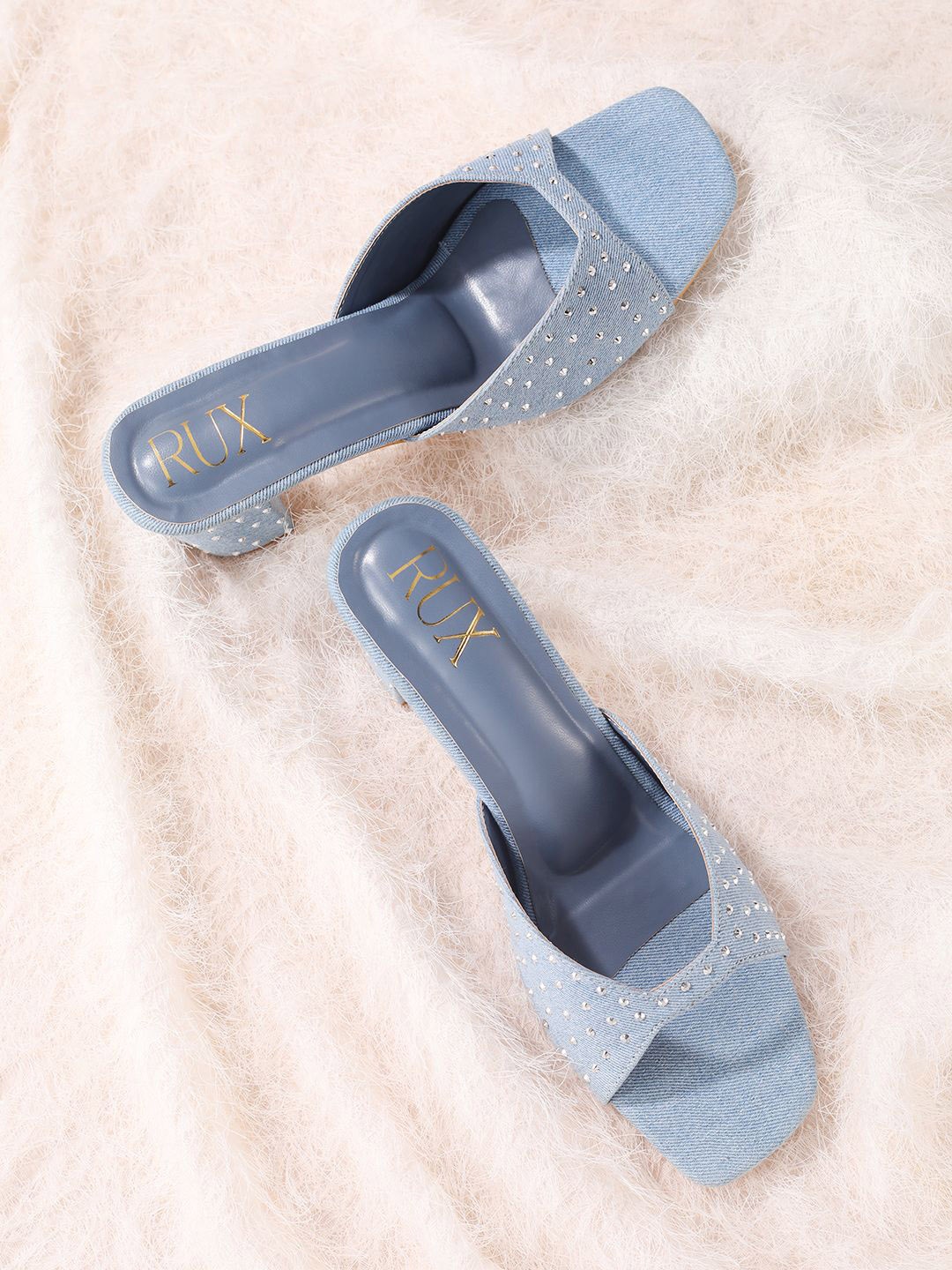 

RUXBYPAYAL Embellished Block Sandals, Blue