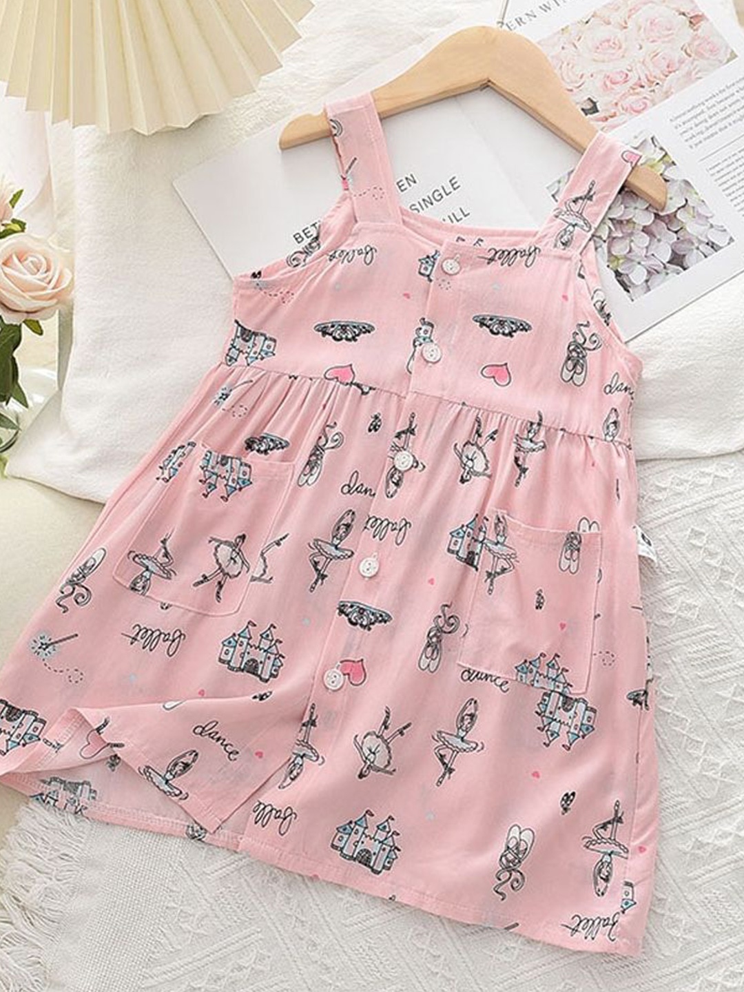 

LULU & SKY Floral Print Peplum Dress, Pink