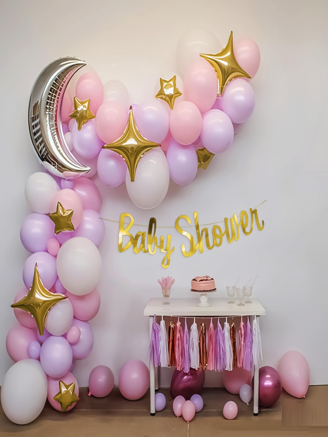 

Special You 57 Pcs Pink & White Balloons & Banner Festive Decor