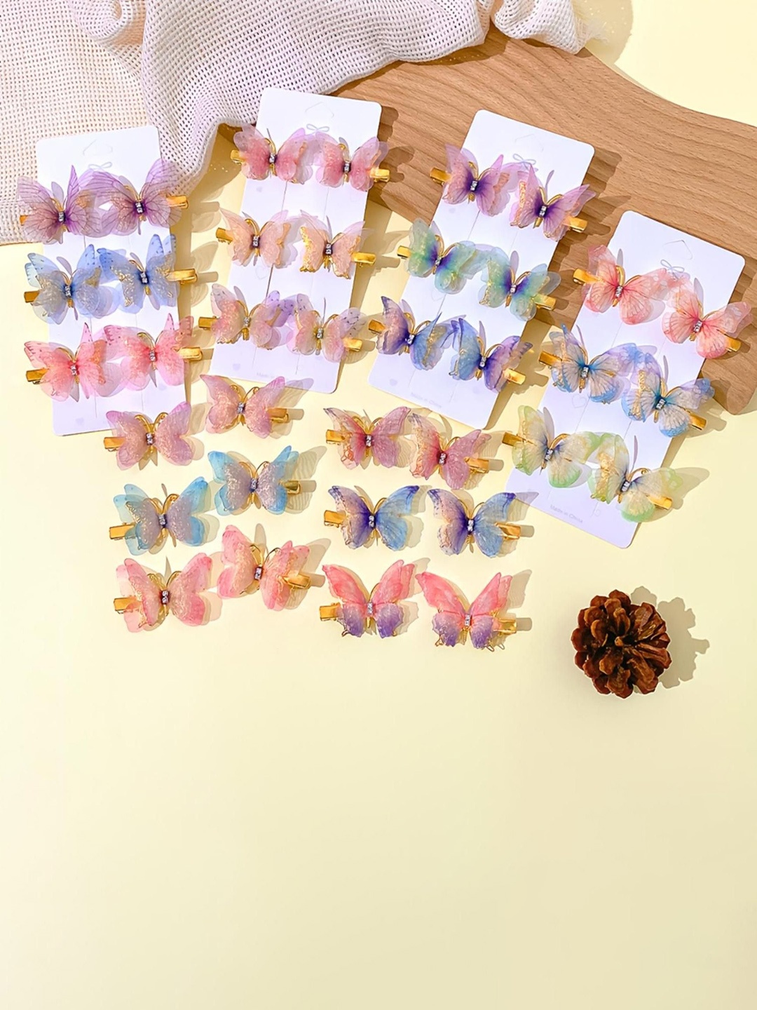 

LYTIX Girls Set Of 12 Assorted Movable Butterfly Hair Clips