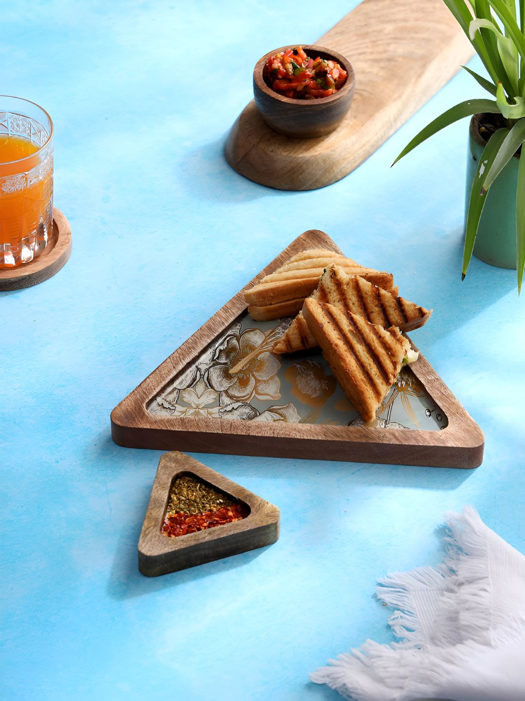 

DULI Brown 2025 Wood 1 Pieces Easy to Clean Serving Tray