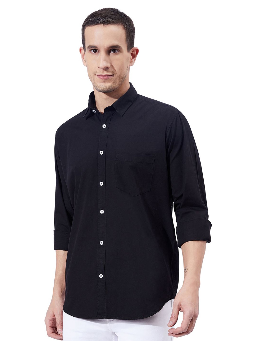 

Ben Martin Men Standard Slim Fit Opaque Casual Shirt, Black